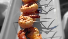 Lemon and Garlic Grilled Shrimp Skewer